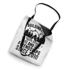 Building Fires And Friendships Since 2010 Camping Scout Tote Bag
