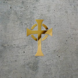 Transparent Decal Stickers of Solid Celtic Cross S (Metallic Gold) Premium Waterproof Vinyl Decal Stickers for Laptop Phone Accessory Helmet Car Window Mug Tuber Cup Door Wall D ANDSKUS523532GO080322