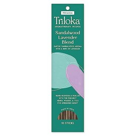 Triloka Premium Incense, Sandalwood Lavender Blend, 10 Sticks