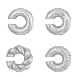 QKEPCY Earrings Women's Helix Cartilage Ear Cuff Without Fake Pircings Ear Cuffs Clip Earrings Non Piercing Hollow Earrings with Round Tube Ear Cuff Fashion Jewellery for Women Girls, Stainless Steel