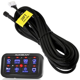 Auxbeam 6.2m/20FT Extension Wiring Harness for 8 Gang Switch Panel Controller, Switch Panel Extension Cable Extended Wire for BA80/GA80/RA80 XL/RA80 X2/AR-800 600 820, NOT for BB80, GB80, BC60, GC60