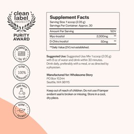 Inositol Supplement Powder | Myo-Inositol & D-Chiro Inositol | Hormonal Balance & Healthy Ovarian Function Support | Vitamin B8 | Great Alternative to Inositol Capsules | 40:1 Ratio | 30-Day Supply