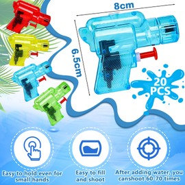 ITMNMNL Small Water Gun, Pack of 20 Mini Water Gun, Water Gun Children, Small Water Gun, Mini Water Pistols for Boys and Girls for Children's Birthday, Party Gifts, Pool