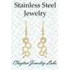 Estrogen Molecule Stainless Steel Dangle Earrings (Silver)