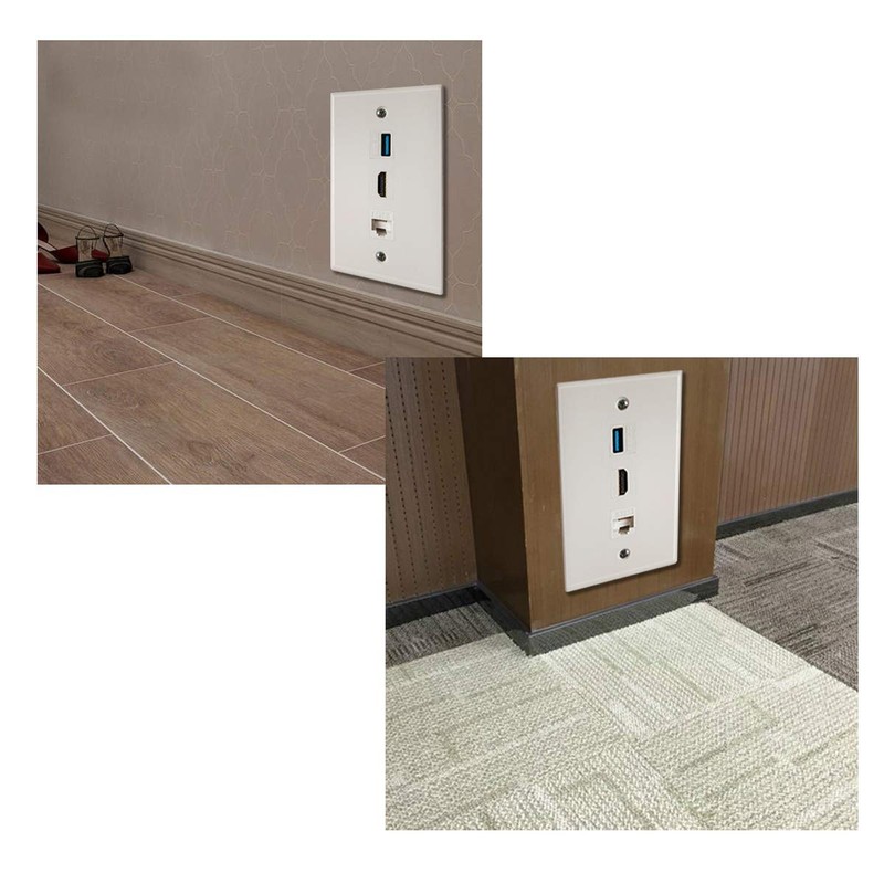 Ulyris HDMI USB3.0 Cat6 Wallplate Ethernet Wall Plate Panel Size