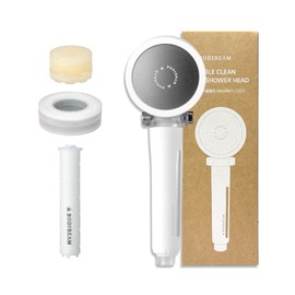 Filtered Shower Head with Handheld - Vitamin C & 3 Stage Filter System, High Pressure with On/Off Switch, Removes Chlorine & Filters Hard Water for Dry Skin & Hair, Made in Korea - Pure White