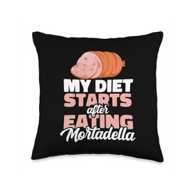 My Diet Starts After Eating Mortadella Pork Sausage Throw Pillow