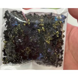 300 Pcs 3D Y2k Resin Bow Nail Charms Holographic Aurora Cute Bow Resin Charms for Acrylic Nail Rhinestone Flatback Kawaii Black Gold Laser Bowknots Nail Gems Charms for Nail Art Decor Accessories DIY