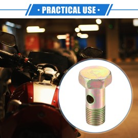 VekAuto Double Banjo Bolt, G1/4" Length 36mm Turbo Brake Line Fitting Adapter Universal for Car Durable Metal Bronze Tone