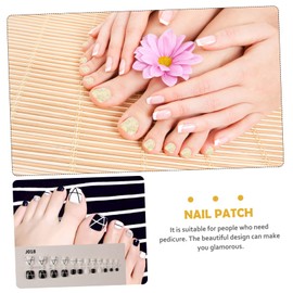 Minkissy 5sets Artificial Toe Nail Tips Full Cover Pedicure Decor for DIY Nail Art Creative Design for Parties and Events Easy to Apply and Remove