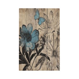 Rustic Blue Flower No Device Light Switch Cover 1 Gang Blank Wall Plate Decorative Switchplate Electrical Faceplate for Farmhouse Bathroom Home Living Room Art Panel Decorate 5" x 3 Oversize