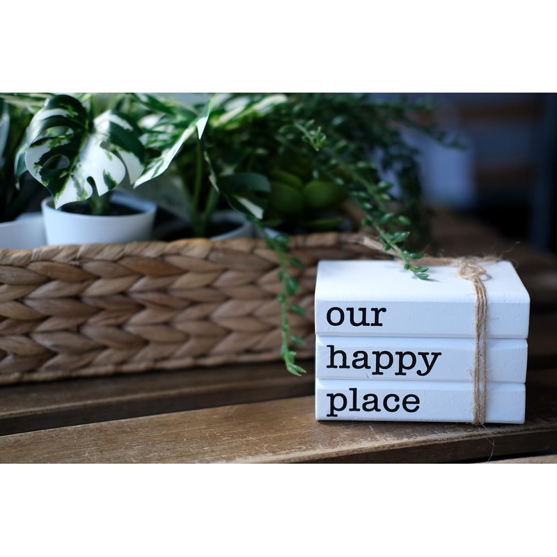 GNIYNAY Farmhouse Mini White Decorative Books for Tiered Tray Decor