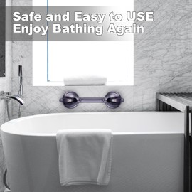 DAREN MEDICAL Shower Handle,Shower Handles with Strong Suction Cup Grab Bar,Bathroom Safety Grab Bar for Handicap Elderly Seniors and Disabled,Purple