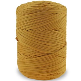 NOTIONSLAND 400g T-Shirt Yarn Knitting Yarn Fabric Crochet Yarn for Bag, Basket, Blanket Home Decor - Bright Yellow Soild Color Yarns