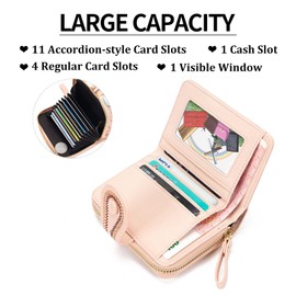 RNIEGA Women's Card Holder Women's High Quality Leather Wallet Women's Small Purse for All Occasions, 01-pink, Stylish