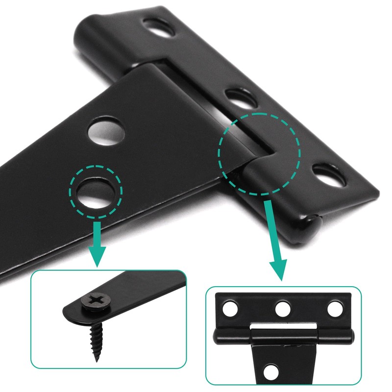 BUXIMN 6 Pack T Hinge, 2inch Mini Door Hinges Outdoor
