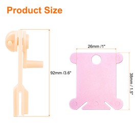 HARFINGTON 100pcs Embroidery Floss Bobbins with Bobbin Winder, Plastic Cross Stitch Thread Organizer Holder Cards Sewing Thread Sorting Tool Storage for Craft DIY Sewing, Pink