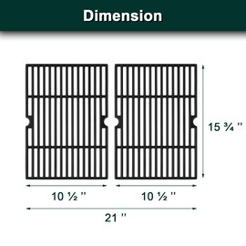 70-01-634 Grill Replacement Parts for Dyna Glo Grill Grates 2 Burner DGF350CSP DGF350CSP-D DGF350SNP DG1-70-01-634-R 101-03011 Grates Blue Rhino 3 Burner Grill Parts GBC1932L Cast Iron Cooking Grates