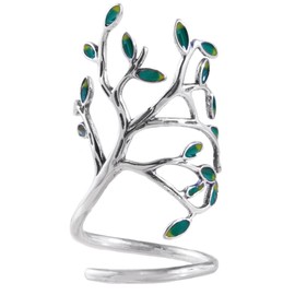 Helen de Lete Innovative 925 Sterling Silver Tree of Life Ring, Silver, No Gemstone