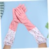 Healvian 2 Pair Dishwashing Gloves with Plush Lining Skid Rubber
