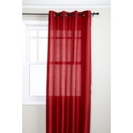 Stylemaster Tribeca 56 by 84-Inch Faux Silk Grommet Panel, Crimson