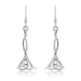 Sterling Silver 925 Art Nouveau Celtic Knot Design Fine Quality Drop Earrings