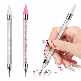 Rhinestone Picking Pen Set of 2 Stone Deco Rhinestone Pick Up Pen Diamond Art Pen DIY Craft Decoration Tool White+Pink Diamond Painting
