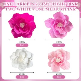 Mrltau Pack of 6 Paper Flowers Decoration, Aesthetic Room Decor, Garden Party Decoration, Birthday Party Decoration Set for Wedding, Birthday, Table Decoration Birthday (30 cm & 25 cm)