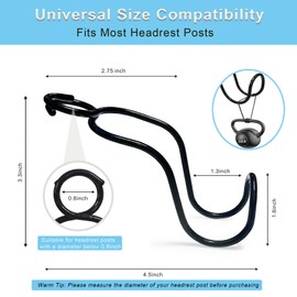 Idefair Car Hook for Purses and Bags, 4 Pack Headrest Hangers for Backseat Storage Holder for Truck (4 * Small Size)