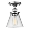 Globe Electric 65726 Mercer Light Flush Mount, Chrome with Glass