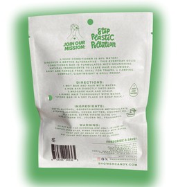 Shower Candy Coconut Lime Solid Hair Conditioner Bar | Natural Conditioner with Plastic-Free Packaging | Zero Waste Compostable Pouch - SLS free Conditioner| Travel Size Conditioner Bars