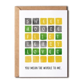 EirlysDesigns You Mean The Wordle To Me - Wordle Love Card Valentine's Day Card Anniversary Card - Valentines Day - Wordle Card - Meaningful Gifts, 5 x 7 inches