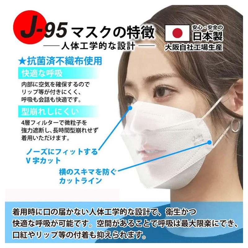 Siroppu J-95 Mask, Made in Japan, J-95MASK (JIS Standard) Genuine