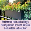 LaLaGreen Deck Railing Planters (2 Pack, 14 Inch) Black Rectangular