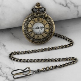 Pocket Watches for Men Cartoon Animation Theme Quartz Pocket Watch Pendant Necklace Souvenir Women Men Gift, 1rome-bronze white2