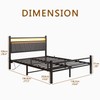 Crocofair Full Size Bed Frame with Upholstered Headboard and Charging