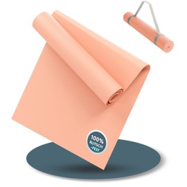 LILENO SPORTS Yoga Mat Rose (180 x 60 cm) Including Carry Strap - Sports and Yoga Mat Extra Non-Slip in 4 mm Thickness - Gymnastics Mat and Fitness Mat for Workout and Yoga - Sports Mat for Home