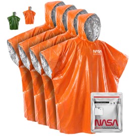 NASA Emergency Poncho – Anti-Tear Mylar™ Blanket (4-Pack, Solar Orange)