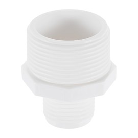 sourcing map Garden Hose Adapter, Male 1.25" NPT*3/4" GHT Garden Hose Fitting Male Plastic Connector for Tank and Pool Pump Hoses, White