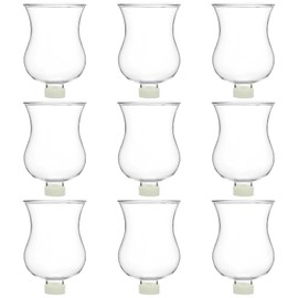 9 Sets Clear Peg Glass Votive Candle Holders with Rubber Tulip Votive for Shabbat Candle Glass Oil Lamp for Modern Contemporary Home Decor for Tealights Oil Lamps Votive Candles
