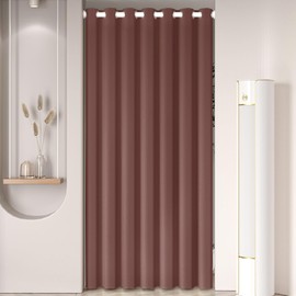 1PC Cortina 100 Blackout Cortinas de oscurecimiento de habitación para Sala de Estar, baño, Cocina, Oficina y más (1, café, 132  213CM)               