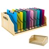 Youeon Large Vertical Clipboard Holder, 12 Slots Wood and Metal