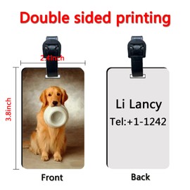 12 pcs Sublimation Luggage tag Blanks White Blank Travel Bag Baggage Tags with Strap Double Sided MDF Suitcase Label Tag with Slots