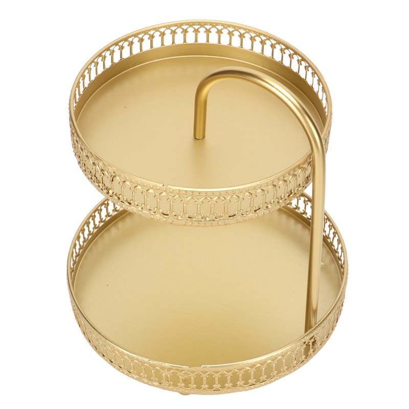2 Tier Fruit Tray Gold Elegant Large Capacity Decorative Multi