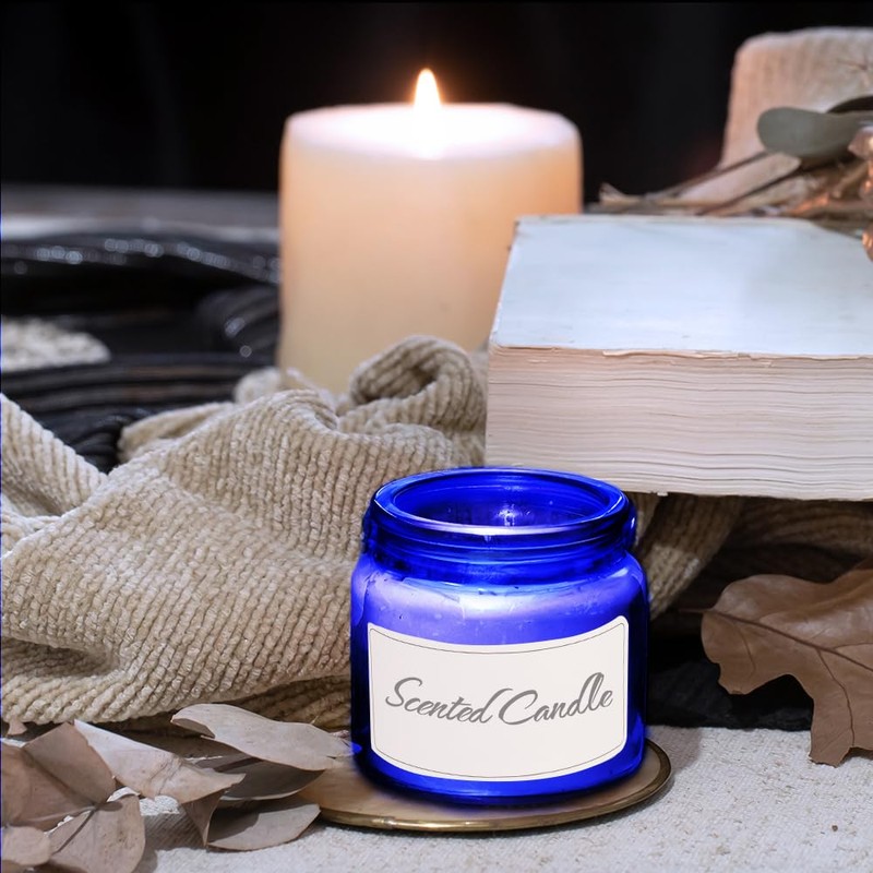 2 oz Blue Glass Jars with Lids, Bumobum 3 pack