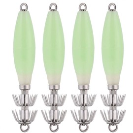 Starbun Squid Lures - 4pcs Glow Squid Cuttlefish Hooks For Dark Fishing Lure Hook Fishhooks Fishing Accessories