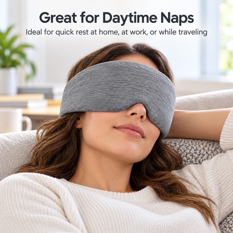 Cotton Sleep Eye Mask for Side Sleepers – Soft Light-Blocking