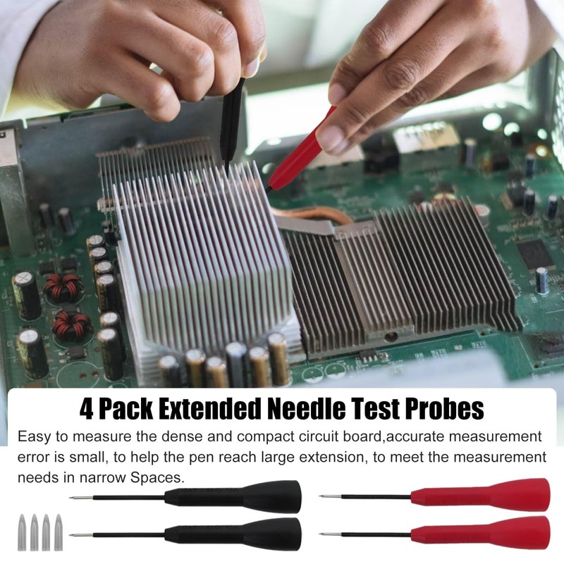 2mm Extended Needle Test Probes, 600V/10A Non-Destructive Multimeter Test Probe