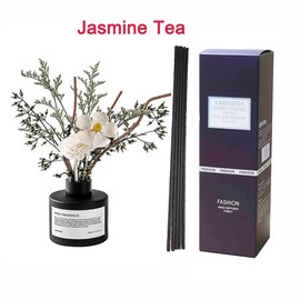 KBHOMFRA Jasmine Scent Reed Diffuser 3.38 oz(100ml)Pure  with Stick Diffuser Dried Flower Home Fragrance Scent Essential Oil Aroma Room - Scent: Jasmine Tea 1 pack