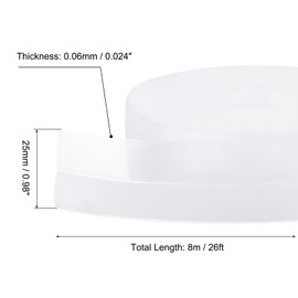 PATIKIL 8M/26ft Silicone Seal Strip, Door Window Bottom Seal Strip Adhesive Tape Weather Stripping for House Shower Window and Door Gap, Transparent (Wide 25mm)